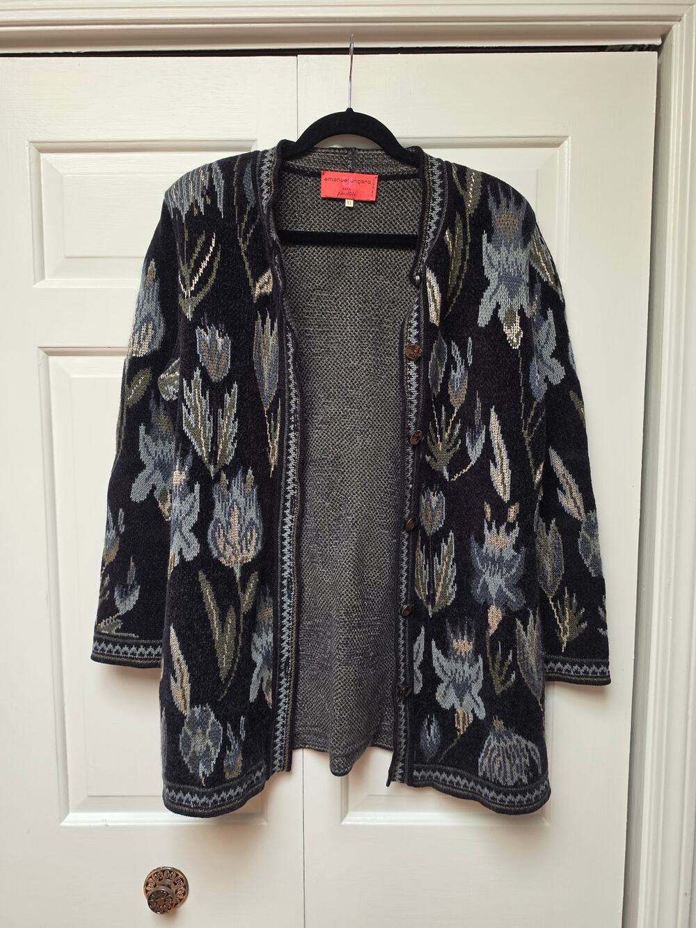 Vintage Emanuel Ungaro Parallele Paris Wool blend Cardigan Sweater XL